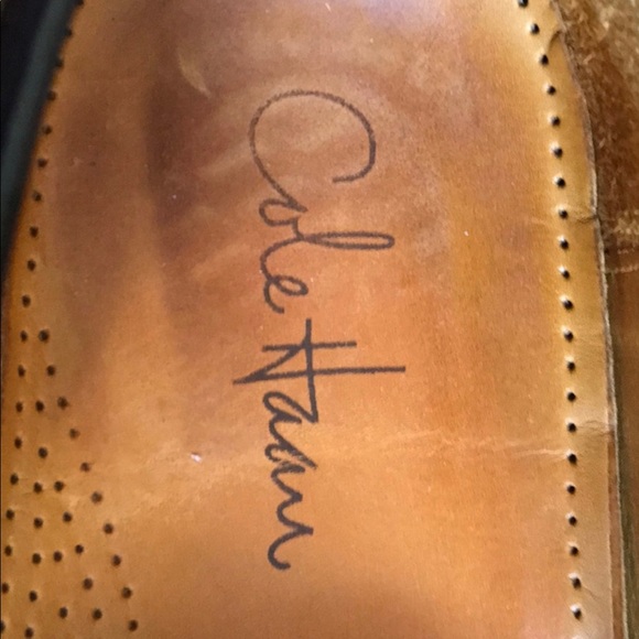 ๐ 2 PAIR - COLE HAAN LEATHER DRESS SHOES ๐ BLACK & BROWN - Picture 4 of 10